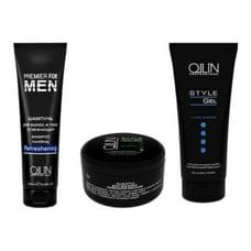 Набор для мужчин - Ollin Professional Premier For Men Шампунь 250 мл + Воск 50 гр + Гель для укладки 200 мл
